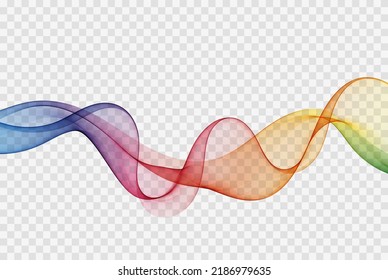Vector de onda de color suave.Líneas curvadas del arco iris. Resumen de flujo de onda multicolor.