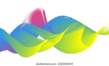 Smooth colored lines. Abstract waves on a white background. Vector design for creative interior, corporate style. An element of the design of covers, posters and banners. Creative composition