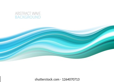 Smooth colored waves. Abstract vector wave background.