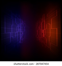 Smooth colorful abstract techno background. Vector illustration
