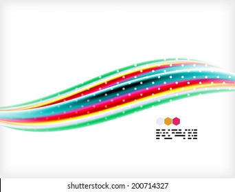 Smooth colorful business elegant wave design. Hi-tech modern abstraction