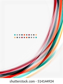 Smooth colorful line on white. Wave abstract background template