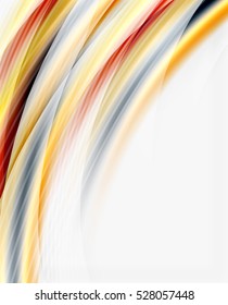 Smooth colorful line on white. Wave abstract background template