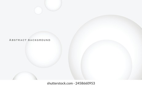 Smooth concentric random offset white rings or circles waves background wallpaper banner flat lay top view from above