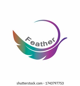 Smooth creative feather Icon.  Logo Template Illustration Design