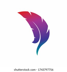 Icono de pluma creativa suave.  Diseño de ilustraciones de plantillas de logotipo
