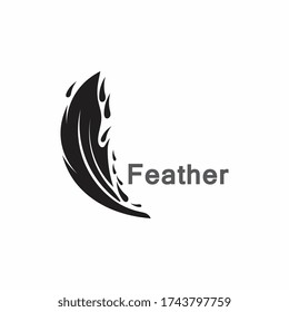 Smooth creative feather Icon.  Logo Template Illustration Design