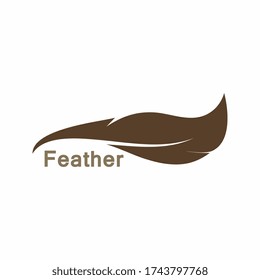 Smooth creative feather Icon.  Logo Template Illustration Design