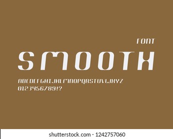 Smooth cursive font. Vector alphabet letters and numbers. Typeface design. 