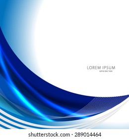 Smooth Curve Lines Clean Blue Background
