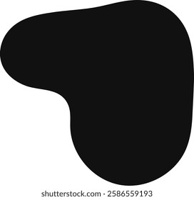 Smooth, curved black shape forming an abstract organic blob, serving as an ideal fluid design element for modern and contemporary projects, enhancing visual appeal and creativity