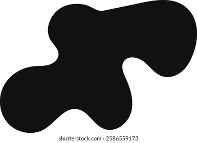 Smooth, curved, and flowing black shape creates a visually appealing abstract design against a clean white backdrop, ideal for modern and minimalist projects