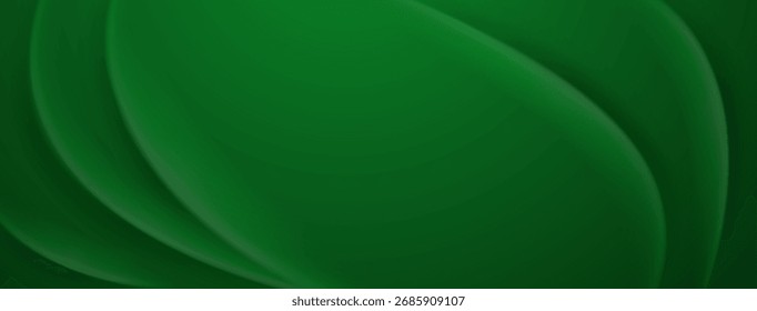 Formas suaves, curvas e verdes se sobrepõem, criando uma sensação de profundidade e dimensionalidade, formando um fundo abstrato.