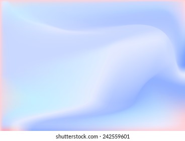Smooth curvy flowing abstract background. Light blue pastel