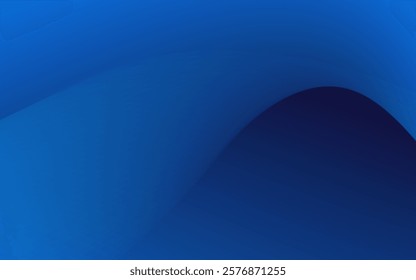 A smooth, dark blue wave curves across a vibrant blue background, creating a simple yet elegant abstract design.