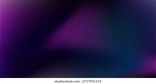 Um gradiente suave e escuro combina tons roxos, azuis e cor-de-rosa com um suave desfoque. Ideal para projetos tecnológicos, criativos e de design, papéis de parede