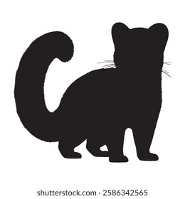 Smooth and Defined Civet Silhouette for Print and Digital Media - Civet Vector - Civet Illustration
