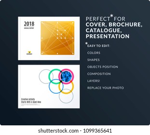 Smooth design presentation template with colourful round shapes. Partnership collaboration