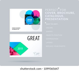 Smooth design presentation template with colourful round shapes. Partnership collaboration