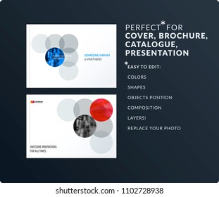 Smooth design presentation template with colourful round shapes. Partnership collaboration