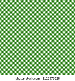 Smooth Diagonal Gingham Seamless Pattern - Smooth diagonal green and white classic gingham texture