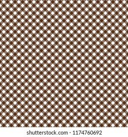 Smooth Diagonal Gingham Seamless Pattern - Smooth diagonal brown and white classic gingham texture