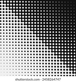 Smooth Diagonal Gradient Halftone Dots Background. Pop Art Texture. Vector Illustration. Design for Presentation Banner, Flyer, Business Cards, Stickers.
