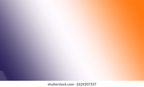 A smooth diagonal gradient shifting from deep purple through soft white into bright orange.