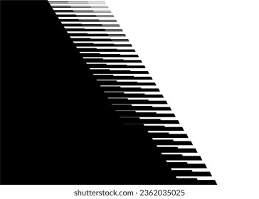 Smooth diagonal transition from black to white. Monochrome striped pattern. Modern vector background