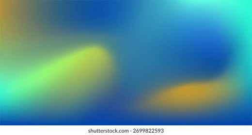 Glatter dynamischer Farbverlauf. Abstrakter Hintergrund in Blau, Grün und Gelb.