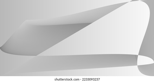 Suave fondo de moda monocromático fluido dinámico suave. Malla de gradiente digital de capas metálicas de tecnología. Plata Gris De Aluminio Superficie Mínima Suave. Ilustración Futurista Gris De Forma Moderna.