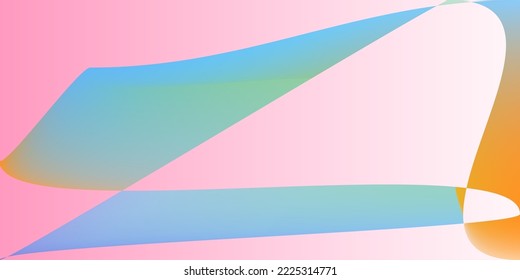 Smooth Dynamic Rainbow Fluid Digital Gradient Mesh. Futuristic Shape Psychedelic Color Illustration. Minimal Modern Technology Layers Office Background. Neon Pastel Pink Multicolor Horizontal Lines.