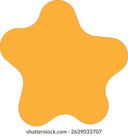 Smooth Edged Orange Star Icon. A soft, organic star-like shape with rounded edges, ideal for playful or children's design themes.