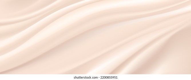 Smooth elegant beige silk or satin luxury cloth texture can use as wedding background. Luxurious Christmas background or New Year background. In Sepia toned. Retro style. Vector illustration.