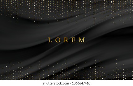 Fondo abstracto de textura satinado negro suave y elegante. Diseño de fondo de lujo