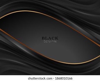 Smooth elegant black satin texture abstract background. Luxurious background design