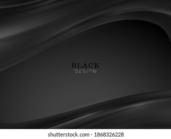 Fondo abstracto de textura satinado negro suave y elegante. Diseño de fondo de lujo