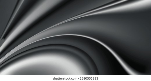 Smooth elegant black satin texture abstract background. Luxurious background design
