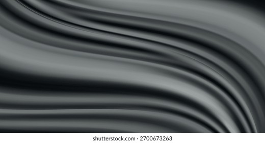 Fondo abstracto elegante de la textura del satén negro liso. Diseño de fondo lujoso