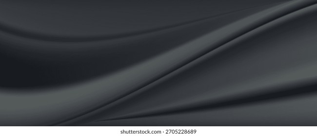 Fondo abstracto elegante de la textura del satén negro liso. Diseño de fondo lujoso