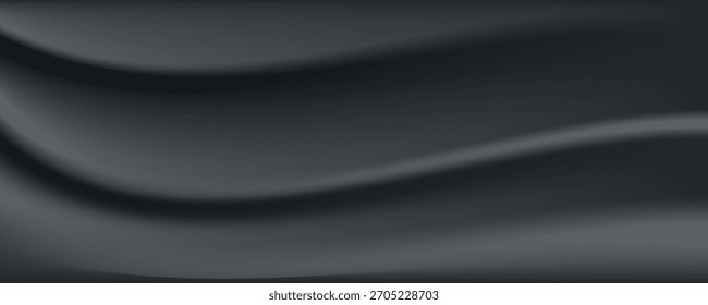 Fondo abstracto elegante de la textura del satén negro liso. Diseño de fondo lujoso