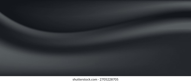 Fondo abstracto elegante de la textura del satén negro liso. Diseño de fondo lujoso