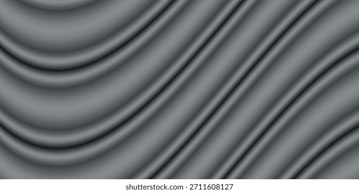 Fundo abstrato de textura de cetim preto elegante suave. Design de fundo luxuoso