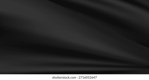Fondo abstracto elegante de la textura del satén negro liso. Diseño de fondo lujoso. Diseño moderno de moda en Ilustración vectorial
