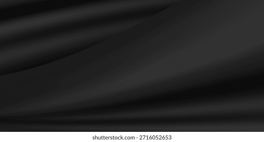 Fondo abstracto elegante de la textura del satén negro liso. Diseño de fondo lujoso. concepto de tecnología futurista