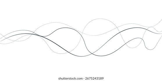 Um design suave e elegante com sobreposições de linhas azuis criando um padrão ondulado contra