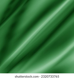 Eine glatte, elegante, grüne Seide oder eine satinierte luxuriöse Stofftextur kann als abstrakter Hintergrund verwendet werden. Luxuriöses Hintergrunddesign