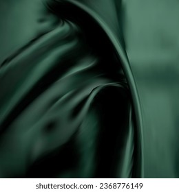 Smooth elegant green silk or satin luxury cloth texture can use as abstract background. Luxurious background design.