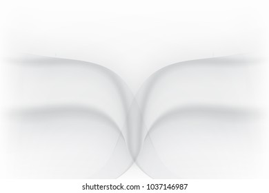 Smooth elegant grey, White abstract design with soft waves can be use for wedding background.