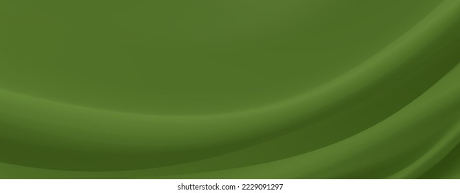 Smooth elegant Olive Green silk or satin luxury cloth texture can use as background. Luxurious yellow green background. Vector illustration.